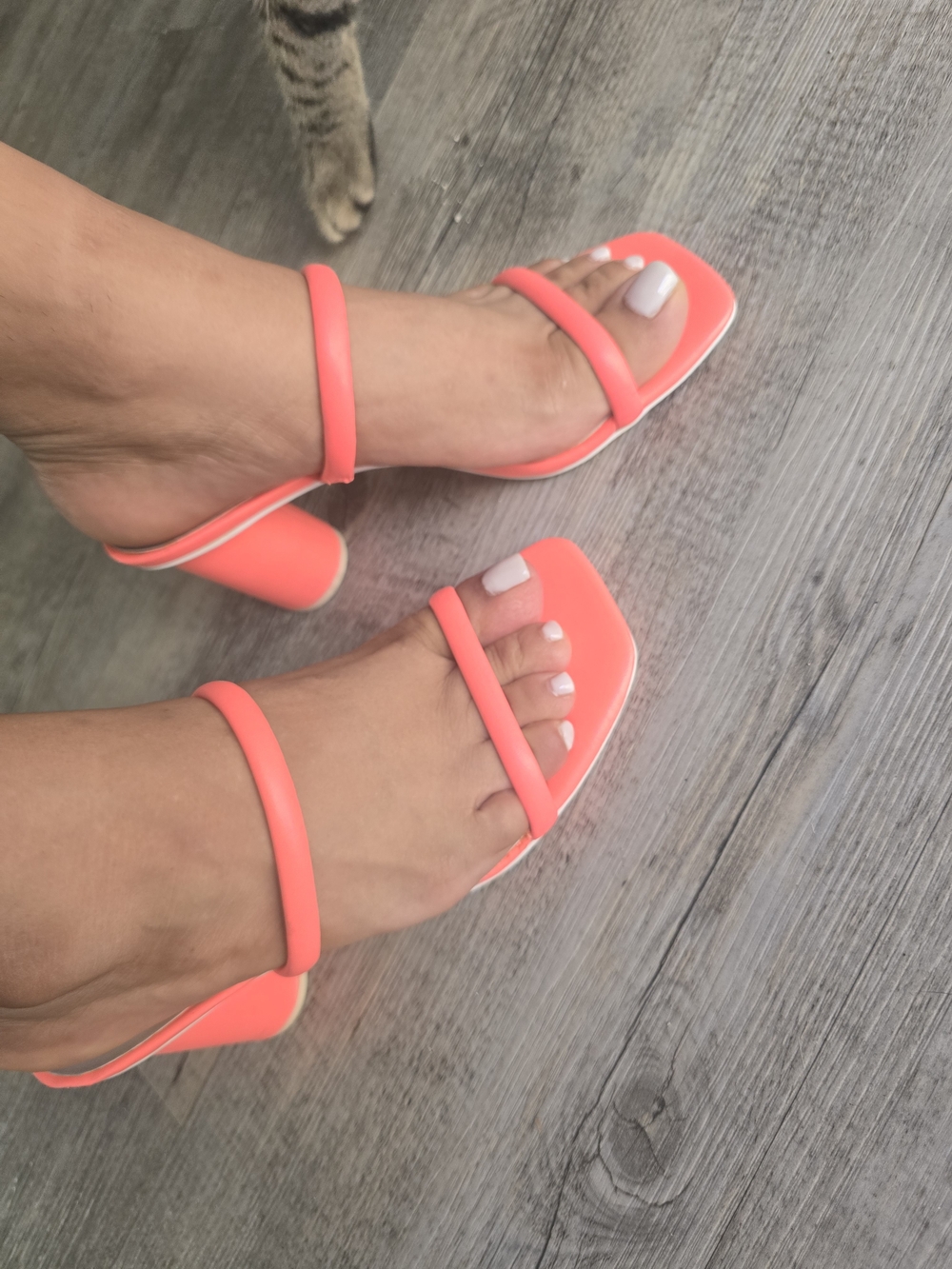 Dolce Vita Noles Heel Sandals In A Neon Coral